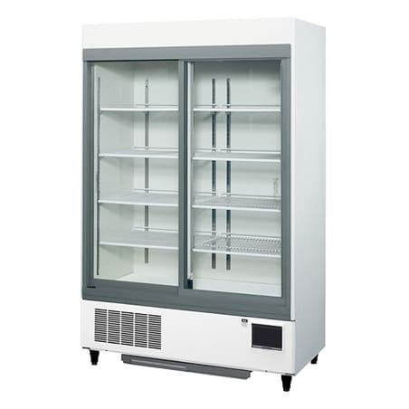 Asahi 冷蔵庫 2ドア 3棚 ホワイト 業務用ショーケース（軒先渡し  